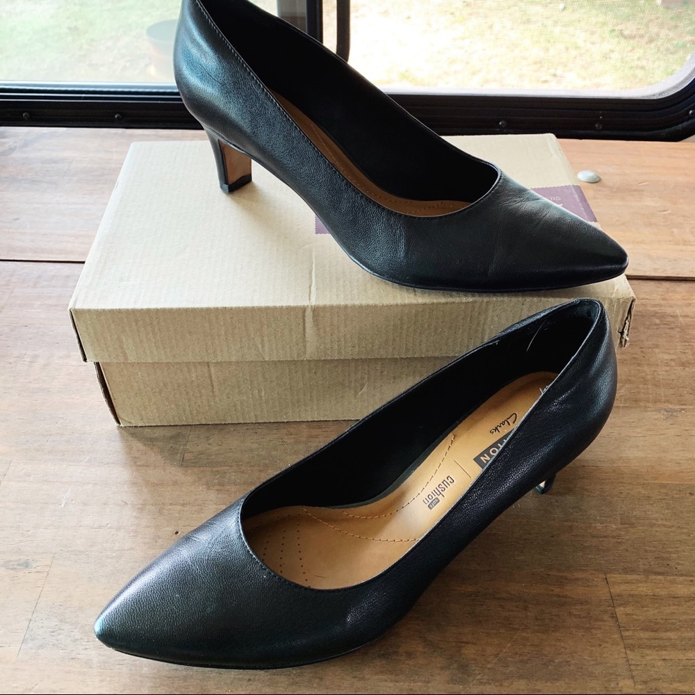 Black Leather Pumps Clarks